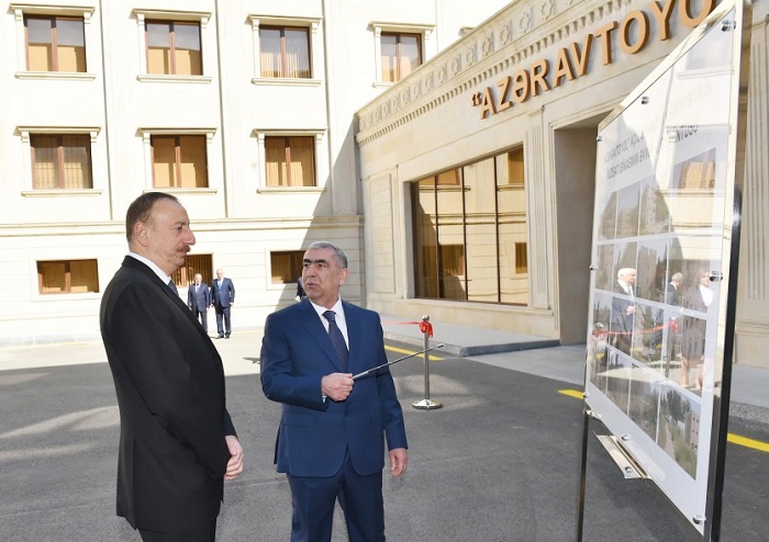President attends opening of new administrative building of Azeravtoyol OJSC
